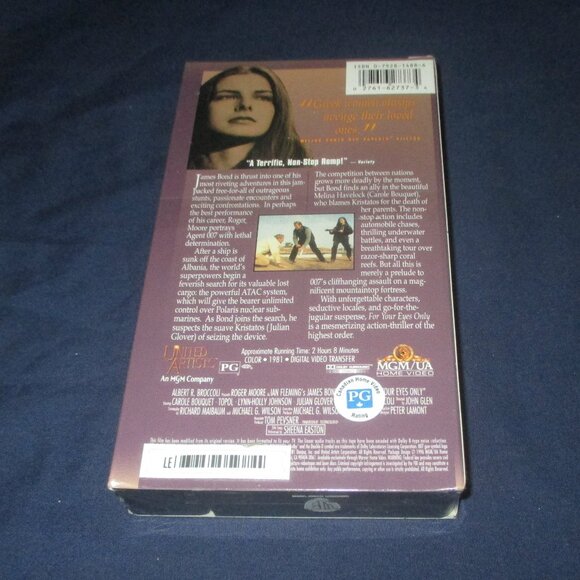 For Your Eyes Only (VHS, 1999, unopened / new) Roger Moore w/ watermark - Picture 2 of 3